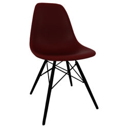 Vitra Eames DSW 43cm Side Chair Oxide Red / Black Maple